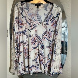 Large Jessica Simpson Lace Accent Flare Long Sleeve